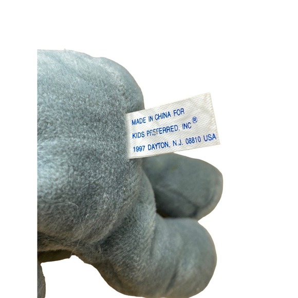 Kids Preferred Cuddle Beans 1997 plush 7" Beanbag Elephant And Baby Gray Vintage - Picture 7 of 10